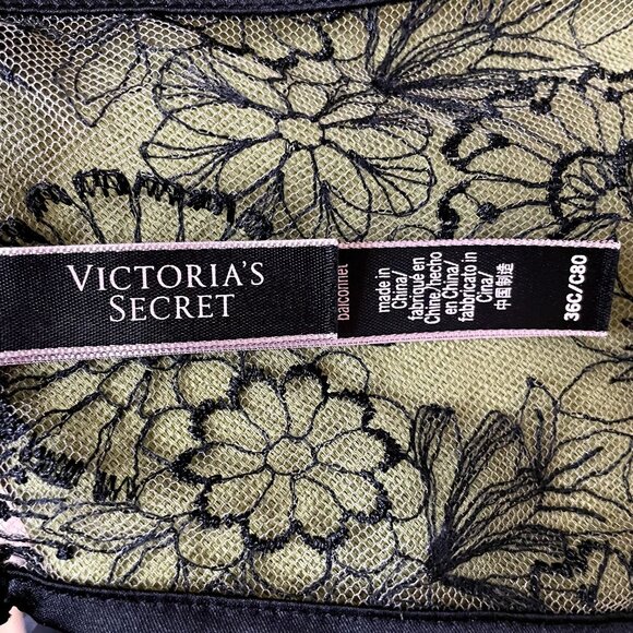 Victoria's Secret Tan Longline Balconette Bra Bustier with Black Lace 36C - Picture 4 of 4